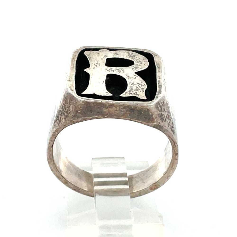 Sterling Silver "R" Initial Ring Size 9.5 - image 3