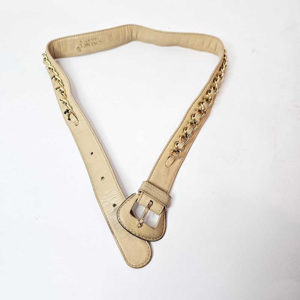 Chanel Women's Cream and Gold Belt - image 4
