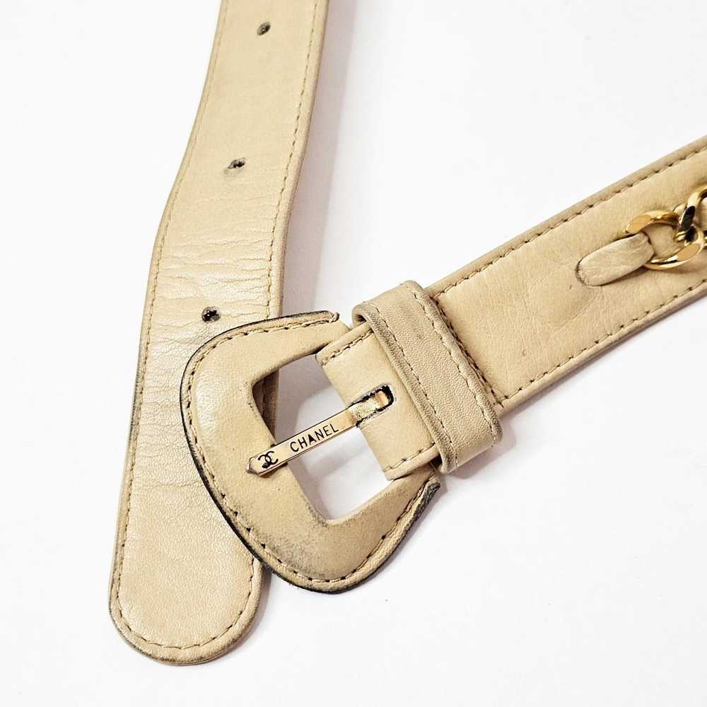 Chanel Women's Cream and Gold Belt - image 5