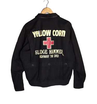 Vintage Yellow Corn Motor Sports Equipment bomber sto… - Gem