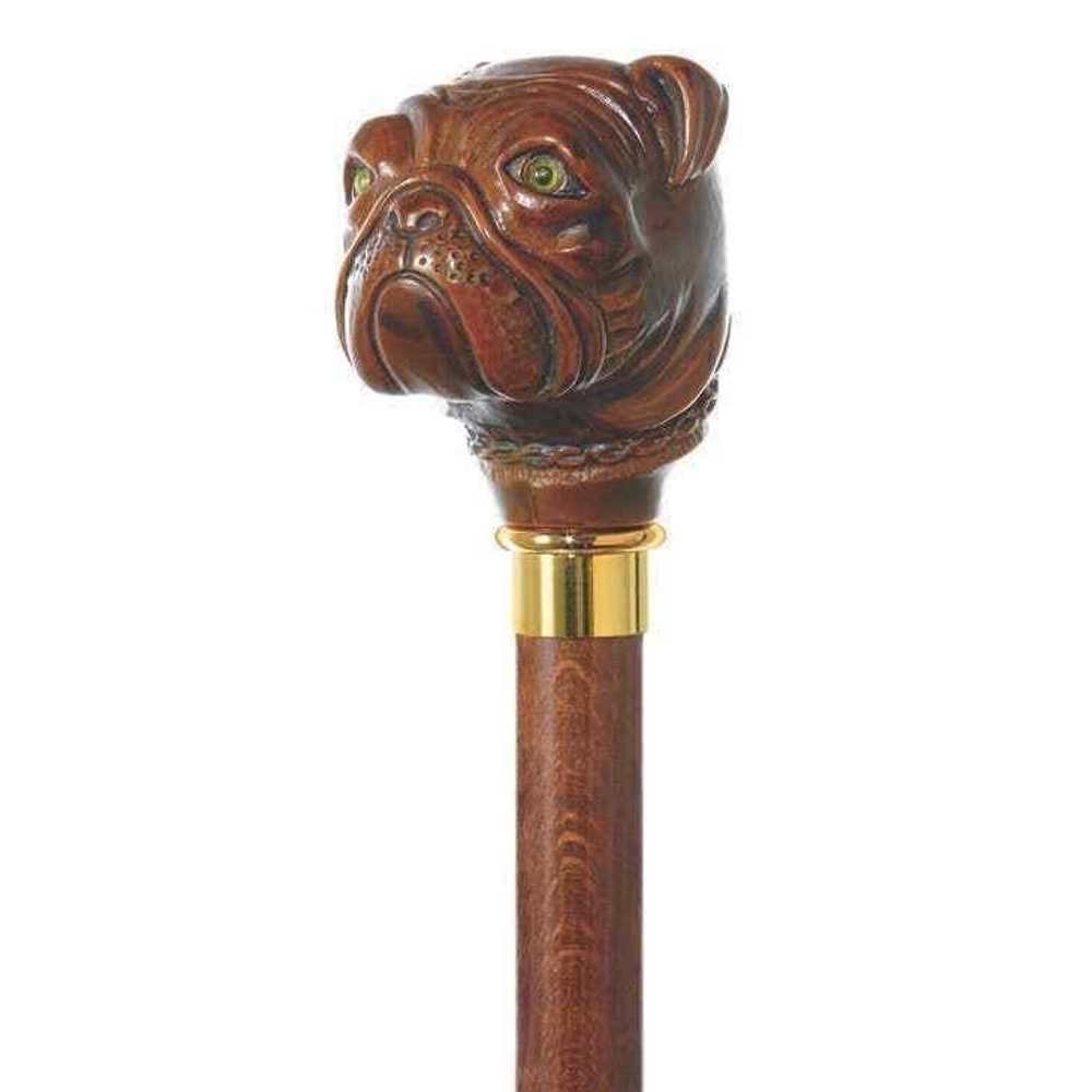 36" Antique Style Bulldog Dog Head Walking Stick … - image 1