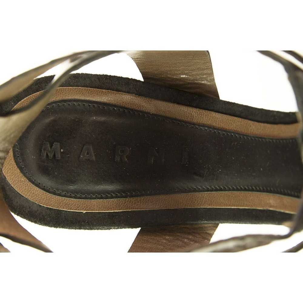Marni Black Suede and Metallic Leather Cage Sanda… - image 7