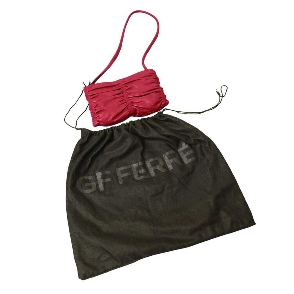 Gianfranco Ferre Red Leather Draped Pleated Shoul… - image 9