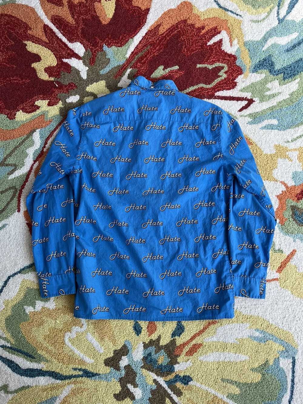 Supreme Hate Button Up L/S Shirt FW13 Blue - image 2