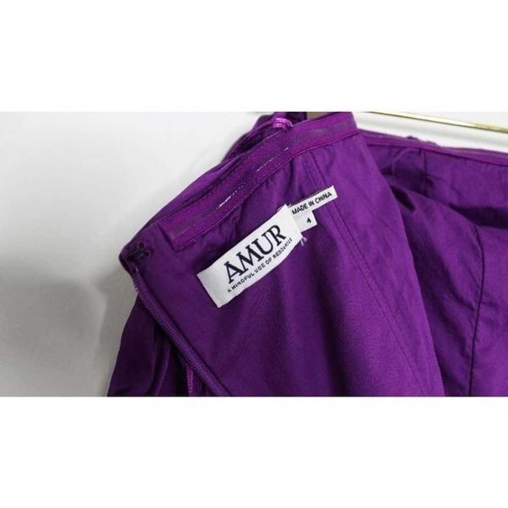 AMUR Purple Satin Wide Leg Jumpsuit -  Off Should… - image 3