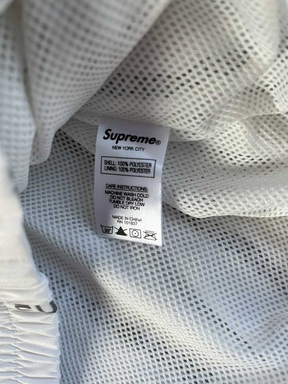 Supreme Reflective Text Track Jacket FW18 White - image 6