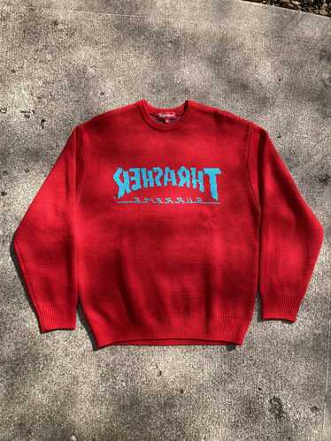 Supreme Trasher Sweater FW21 Red
