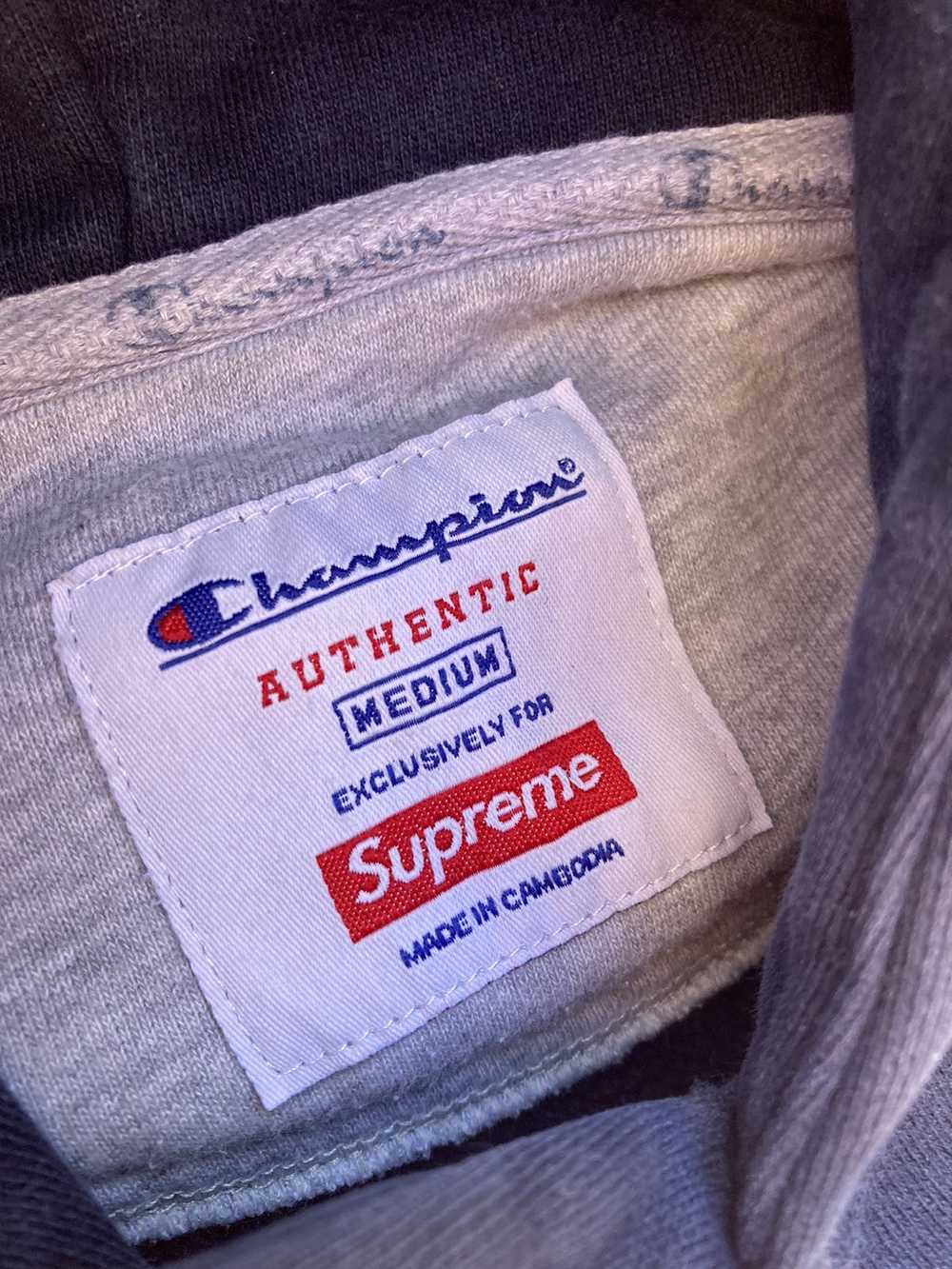 Supreme Champion Label Hoodie FW18 Navy - image 5