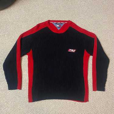 Tommy Hilfiger Men's Black and Red Sweatshirt