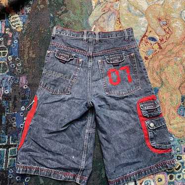 No Boundaries Men's Red and Blue Shorts