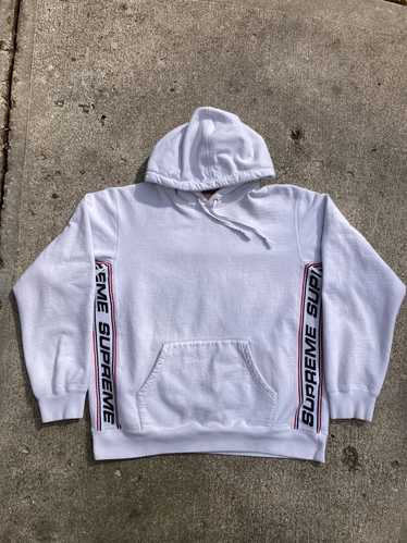 Supreme Text Rib Hoodie FW19 White