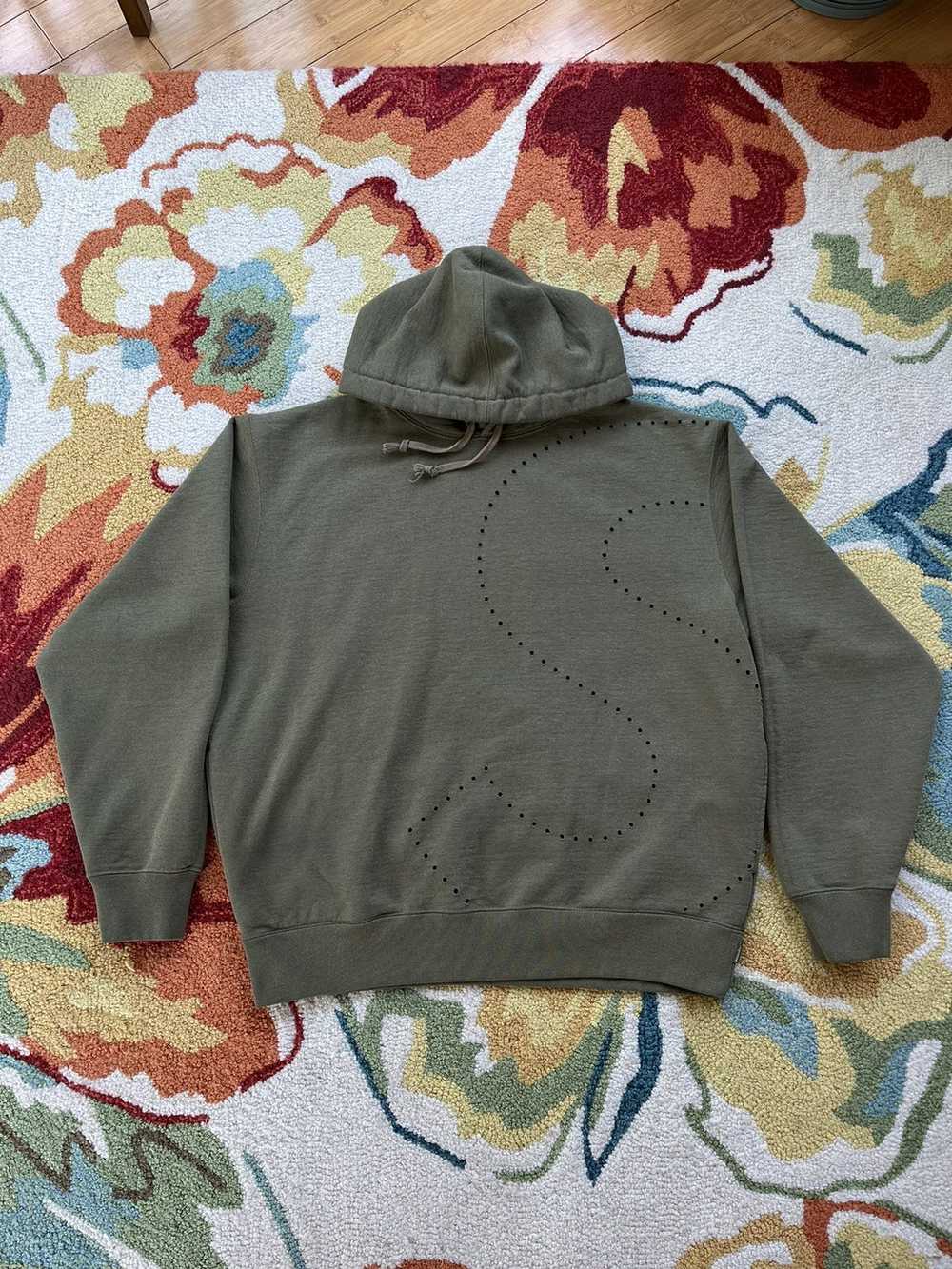 Supreme Laser Cut S Logo Hoodie SS21 Light Olive - image 1