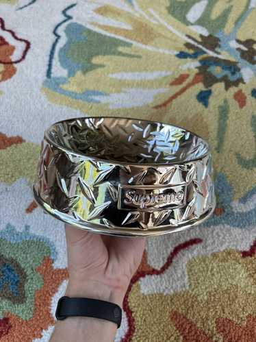 Supreme Diamond Plate Dog Bowl SS23 Silver - image 1