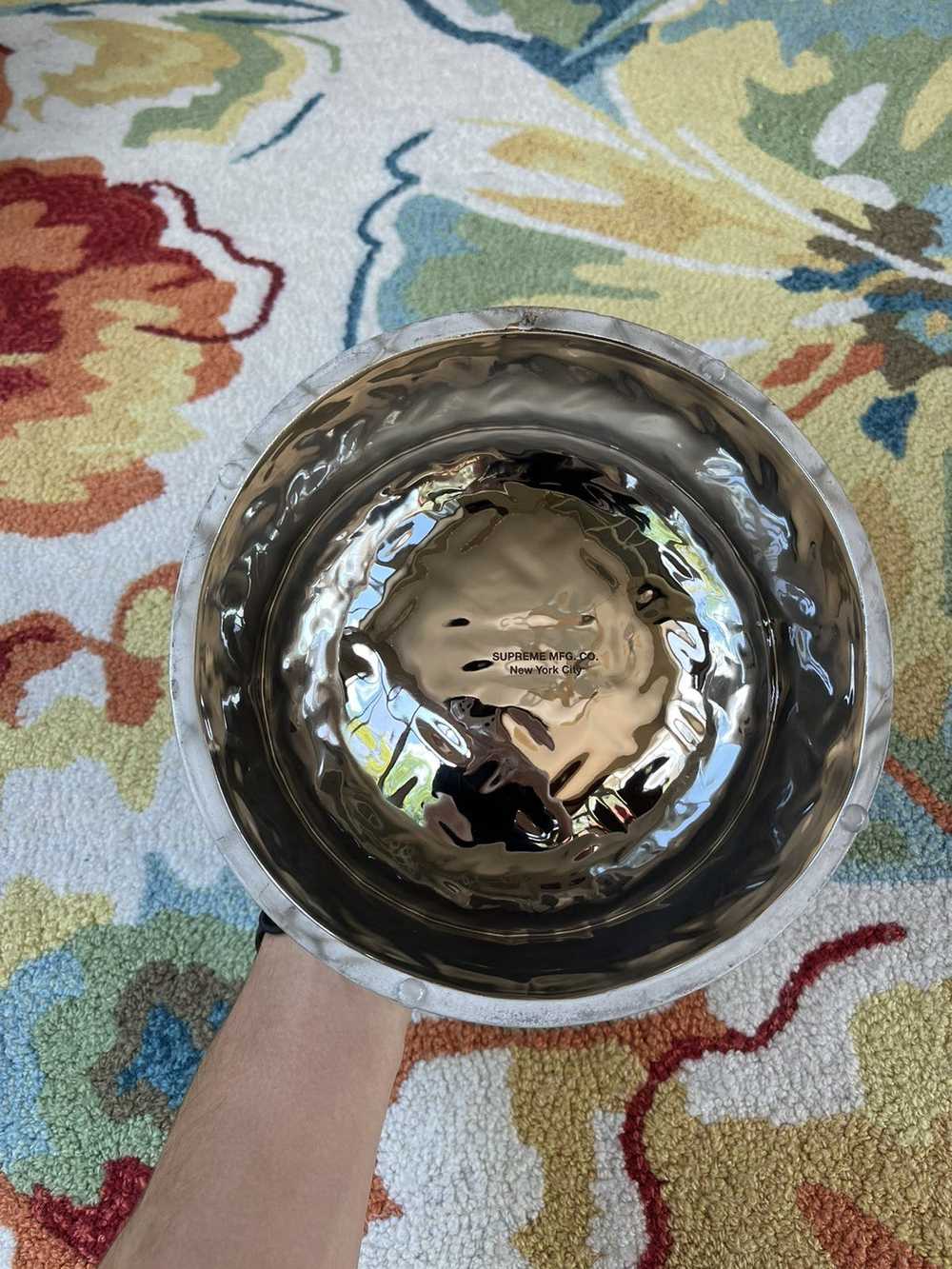 Supreme Diamond Plate Dog Bowl SS23 Silver - image 4