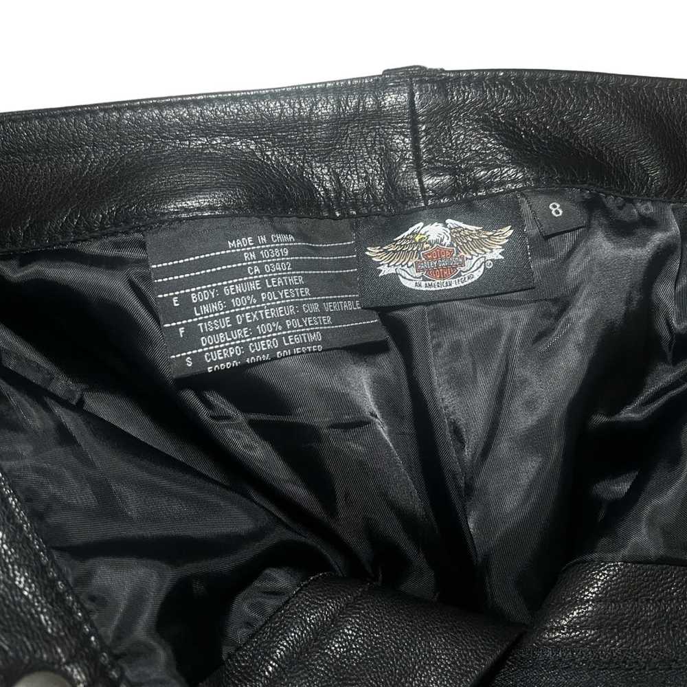 Harley Davidson - Leather Patched Bootcut Pants - image 4