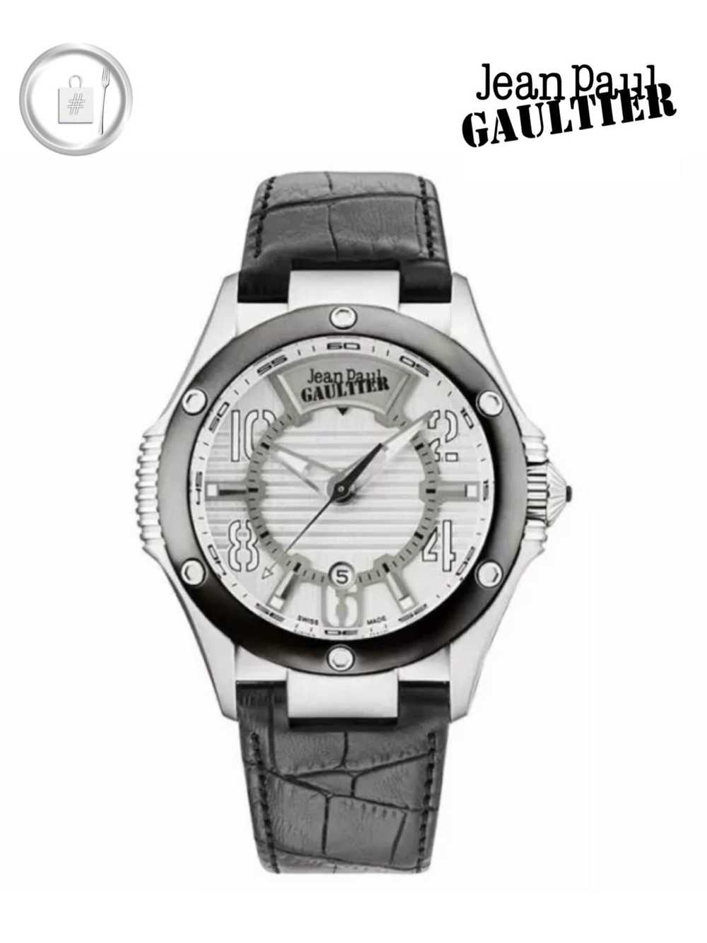 Jean Paul Gaultier Crocodile-effect silver watch - image 1