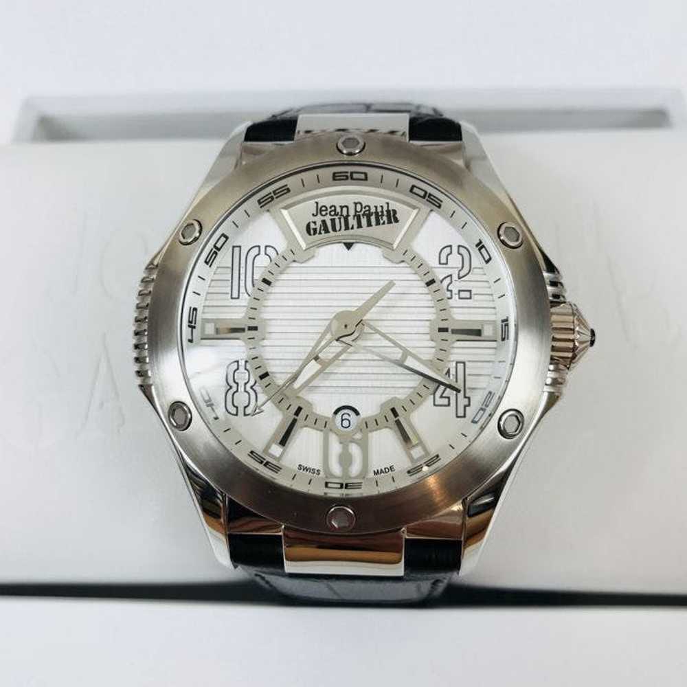 Jean Paul Gaultier Crocodile-effect silver watch - image 4