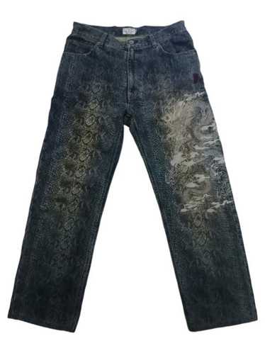 Vintage - Dragon Snakeprint pattern jeans