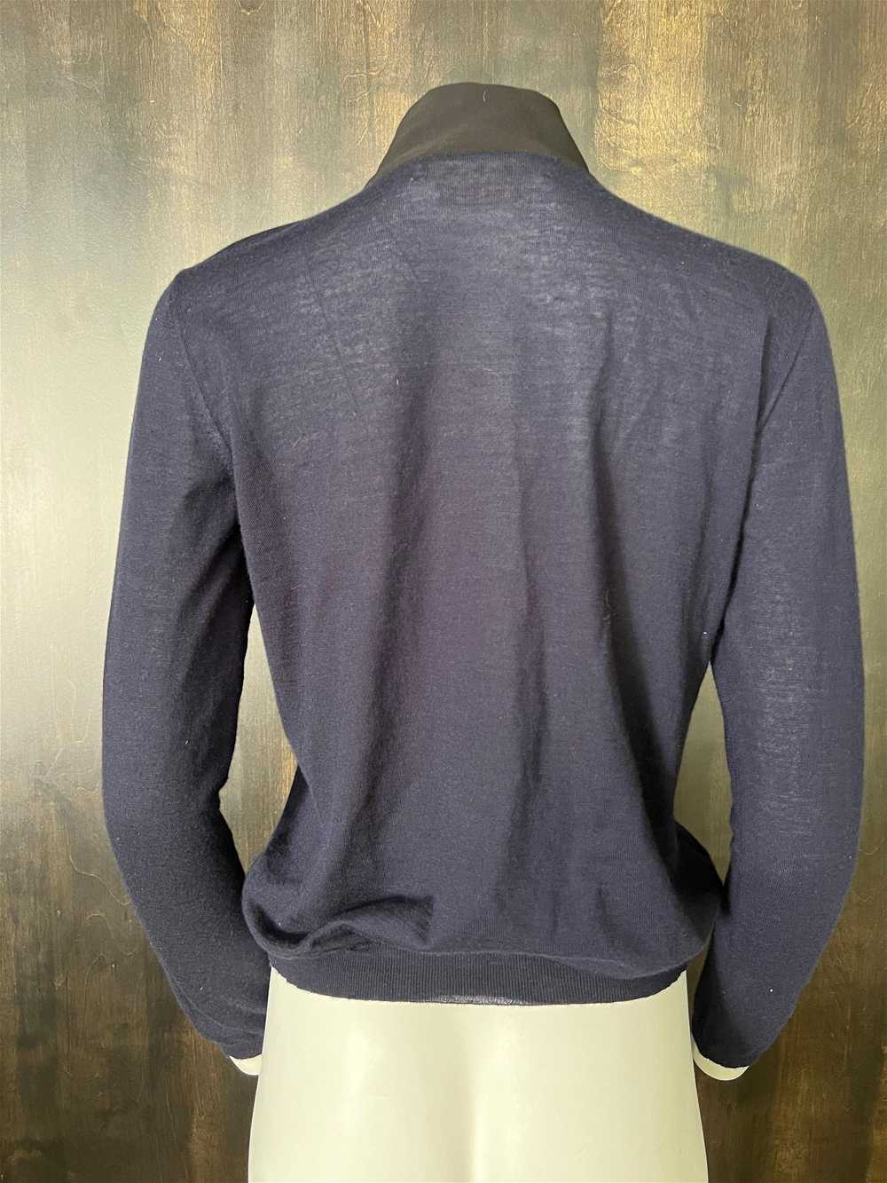 Marni Navy & Black Cardigan Sweater Top, Size 40 - image 2