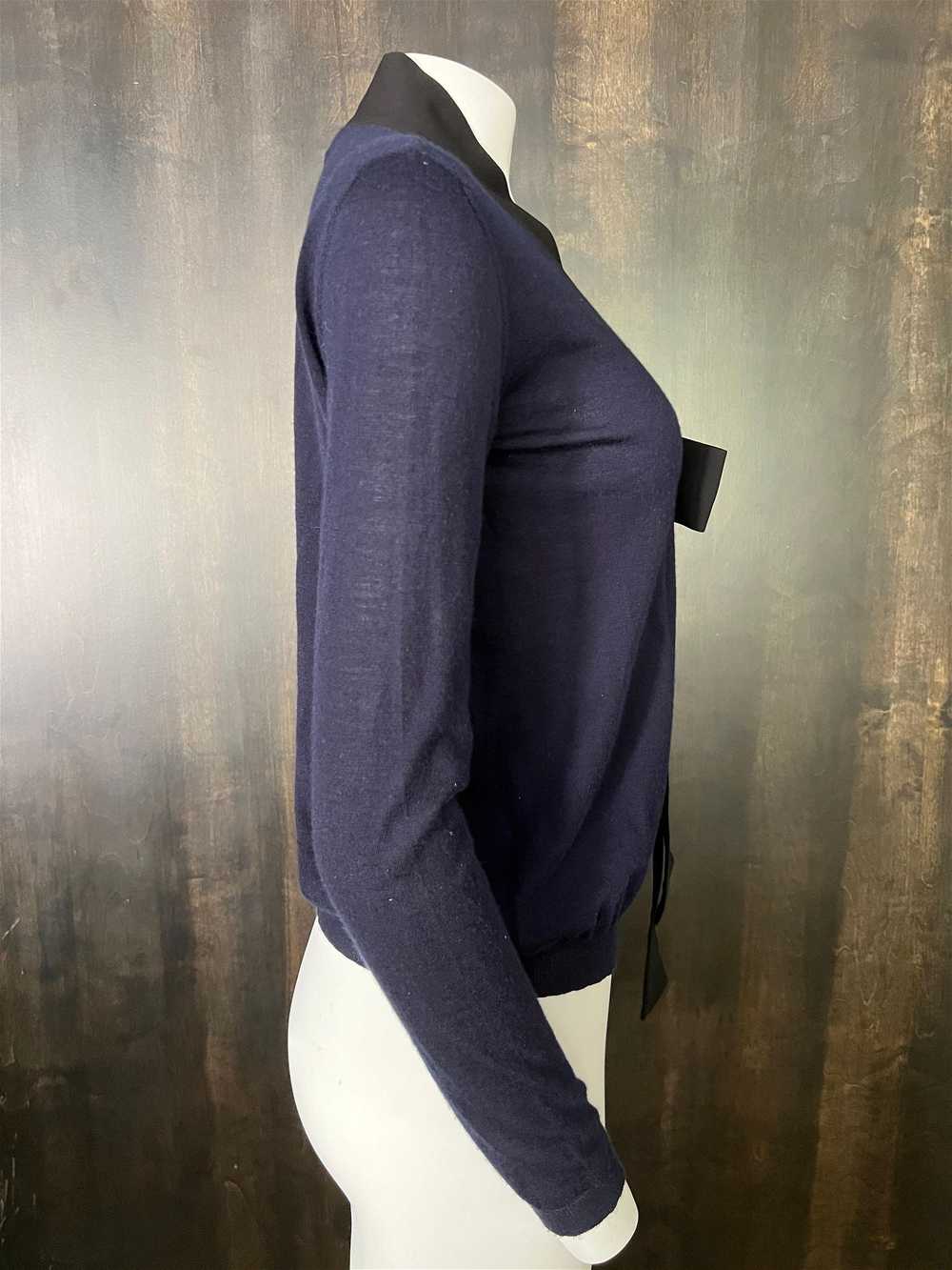 Marni Navy & Black Cardigan Sweater Top, Size 40 - image 8