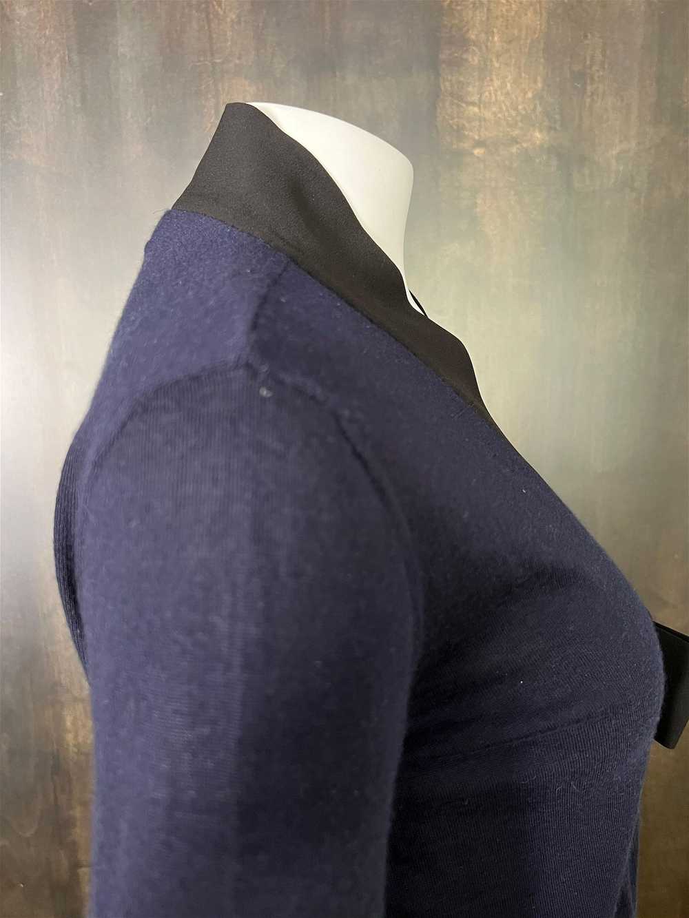 Marni Navy & Black Cardigan Sweater Top, Size 40 - image 9