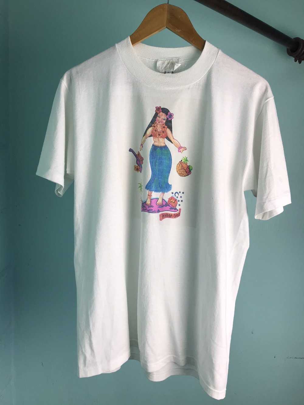 Vintage - 90s Anna Sui Hawaii Girl Tee - image 5