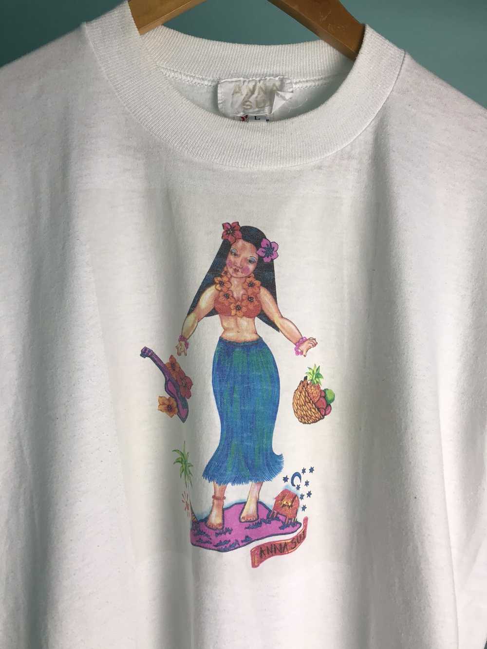 Vintage - 90s Anna Sui Hawaii Girl Tee - image 6