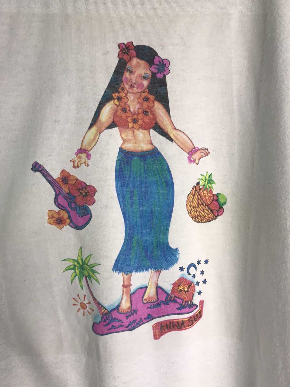 Vintage - 90s Anna Sui Hawaii Girl Tee - image 7