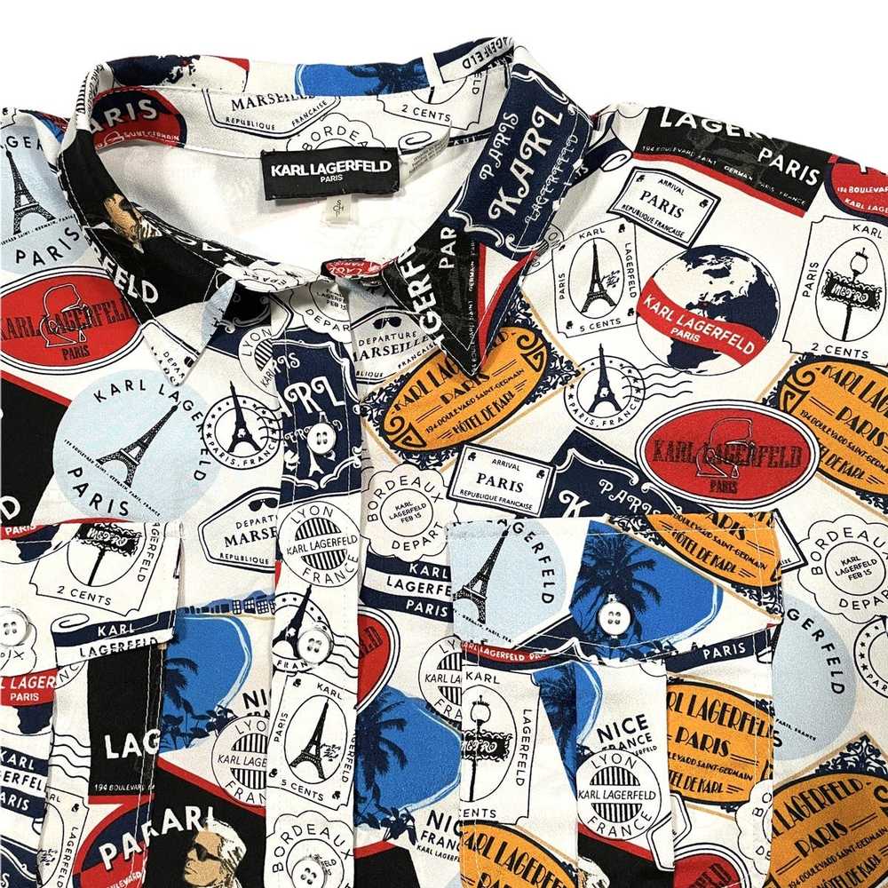 Karl Lagerfeld - Graphic Short Sleeve Button Up S… - image 3