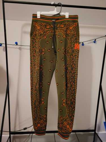 Amiri Bandana Paisley Green Orange Cashmere Jogger