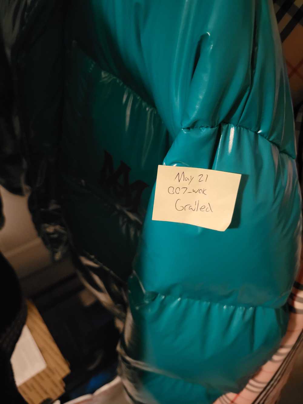 Amiri Teal Oversized Puffer Jacket Size Small - image 10