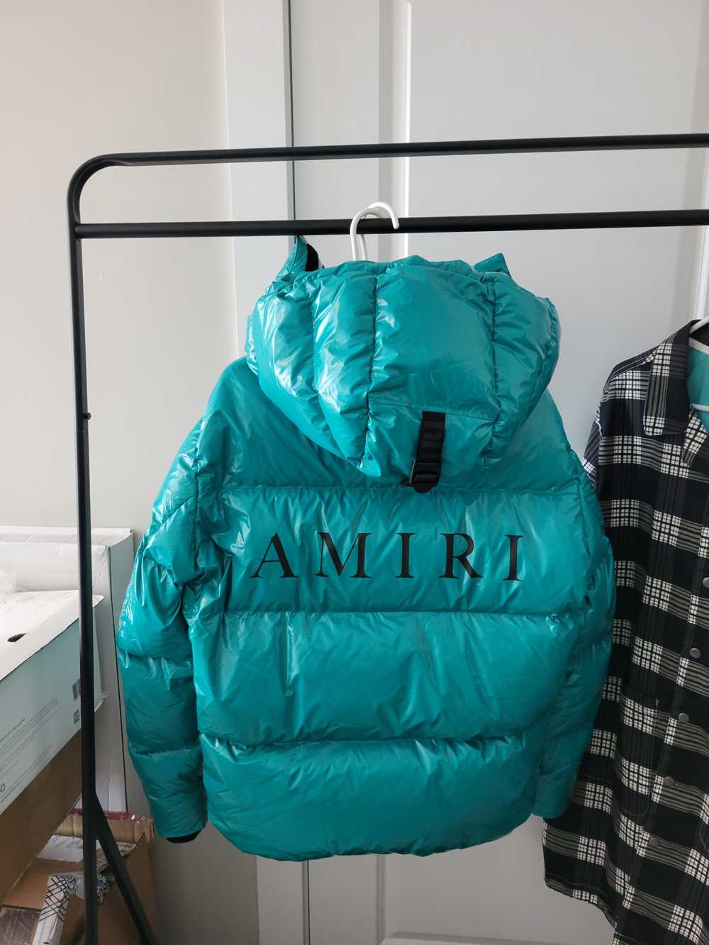 Amiri Teal Oversized Puffer Jacket Size Small - image 2