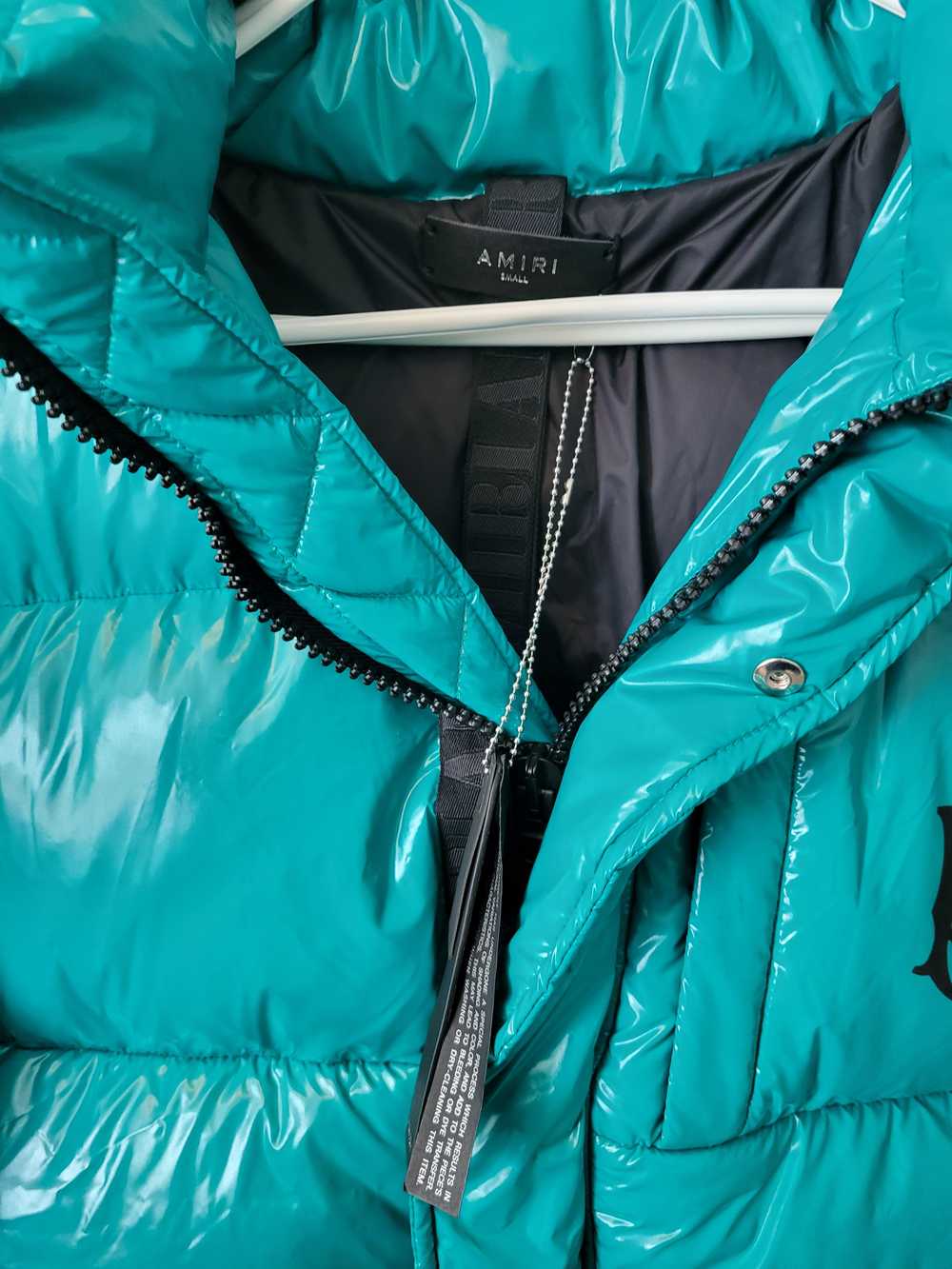 Amiri Teal Oversized Puffer Jacket Size Small - image 4