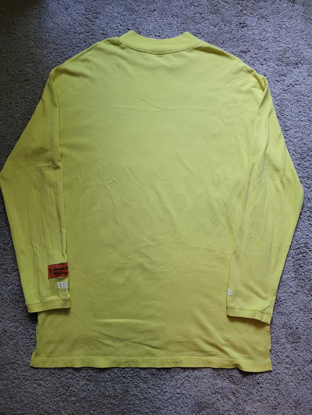 Heron Preston Style Neon Yellow Mock Neck Long Sl… - image 2