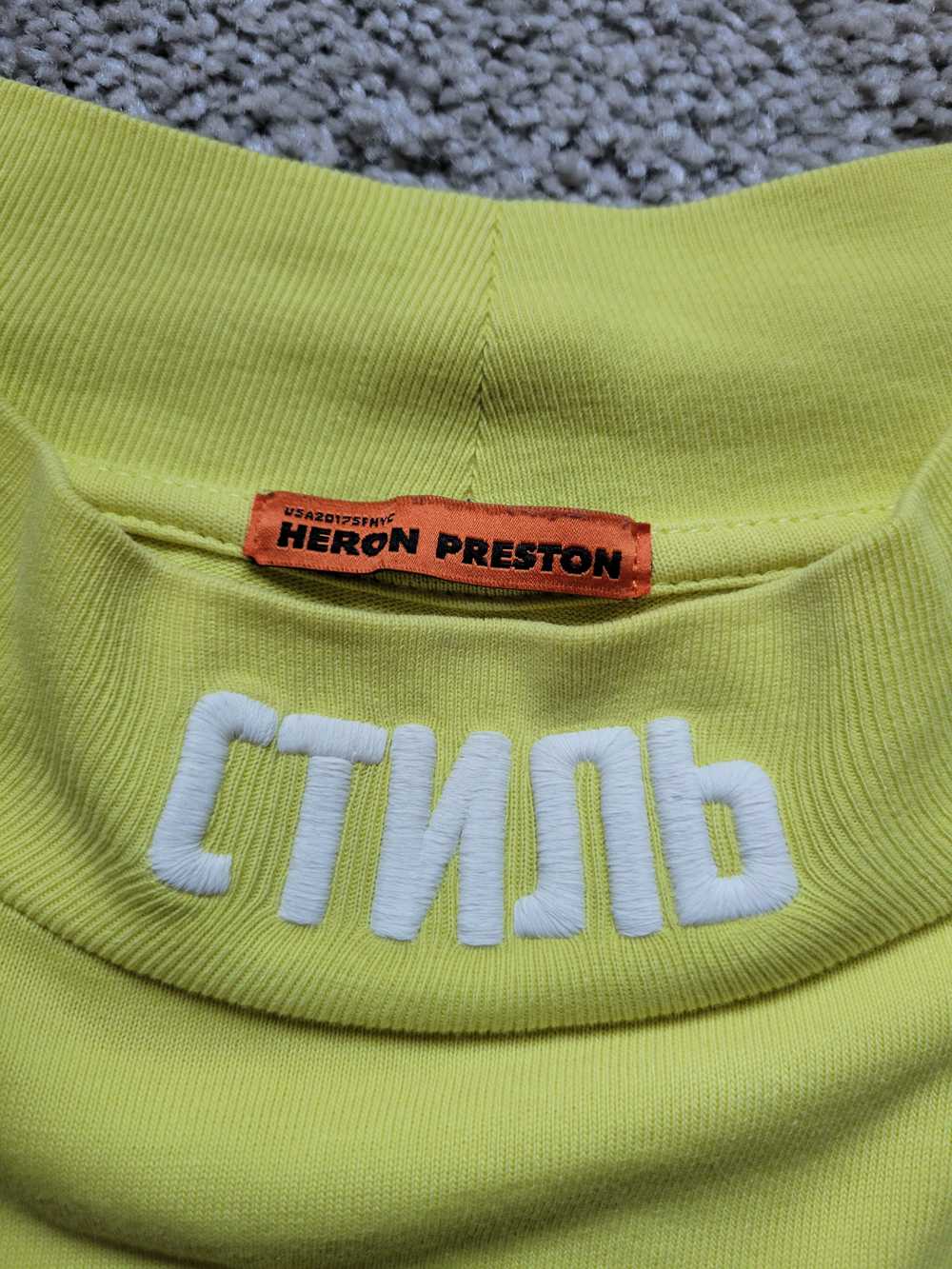 Heron Preston Style Neon Yellow Mock Neck Long Sl… - image 3