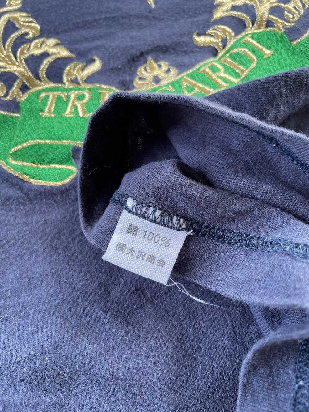 💥Vintage Trussardi Jeans Embroidery Big Logo Tee - image 8