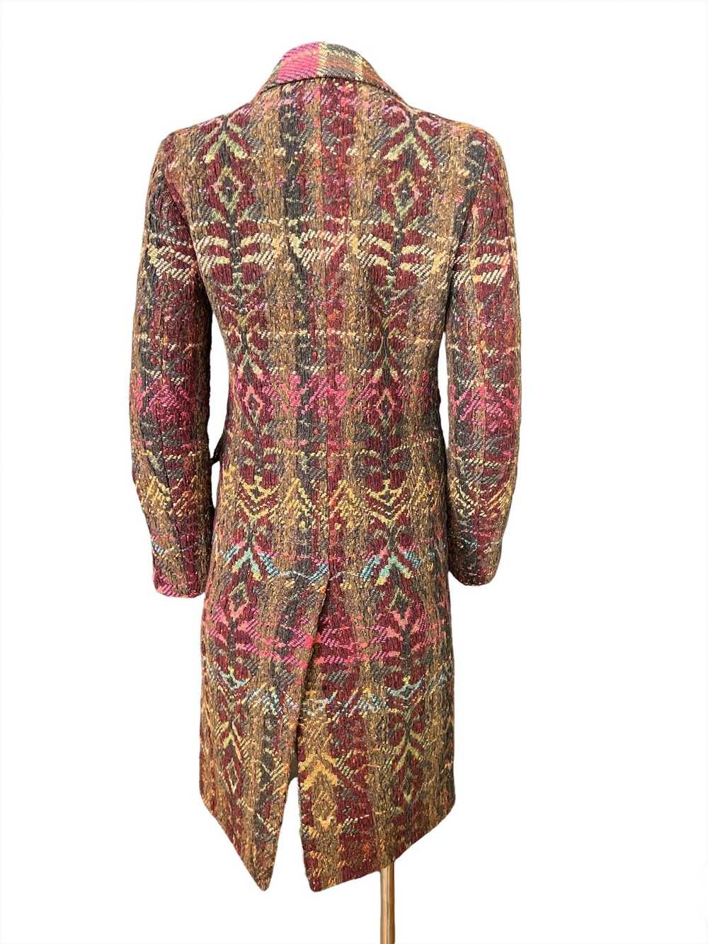 Vintage Etro Milano Multicolored Wool Coat Jacket… - image 10