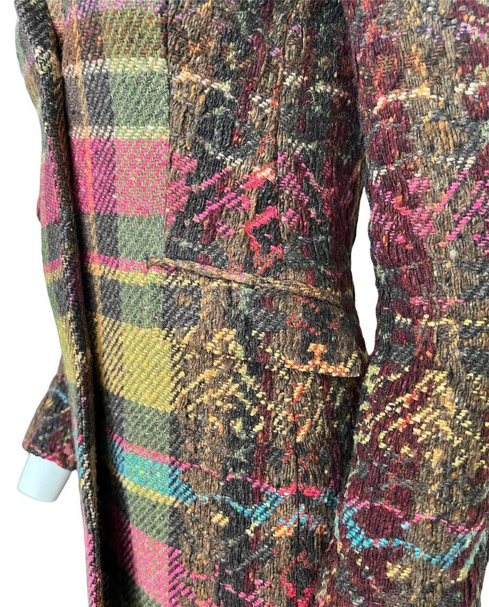 Vintage Etro Milano Multicolored Wool Coat Jacket… - image 11