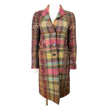 Vintage Etro Milano Multicolored Wool Coat Jacket… - image 1