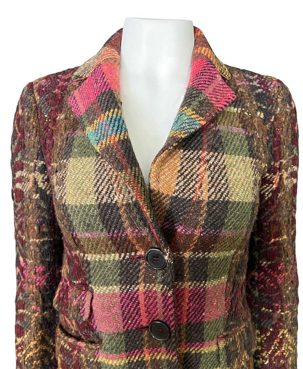 Vintage Etro Milano Multicolored Wool Coat Jacket… - image 8
