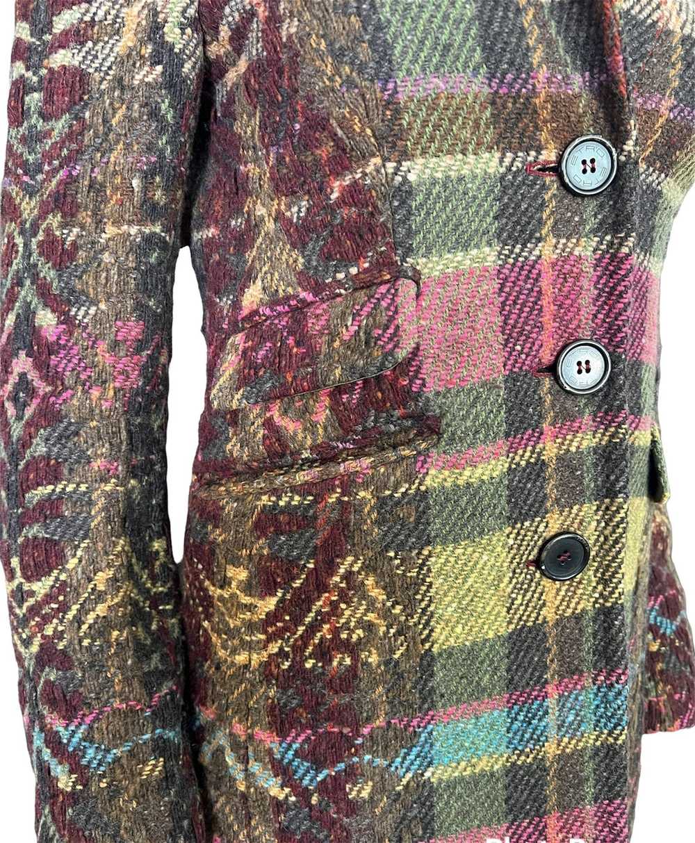 Vintage Etro Milano Multicolored Wool Coat Jacket… - image 9