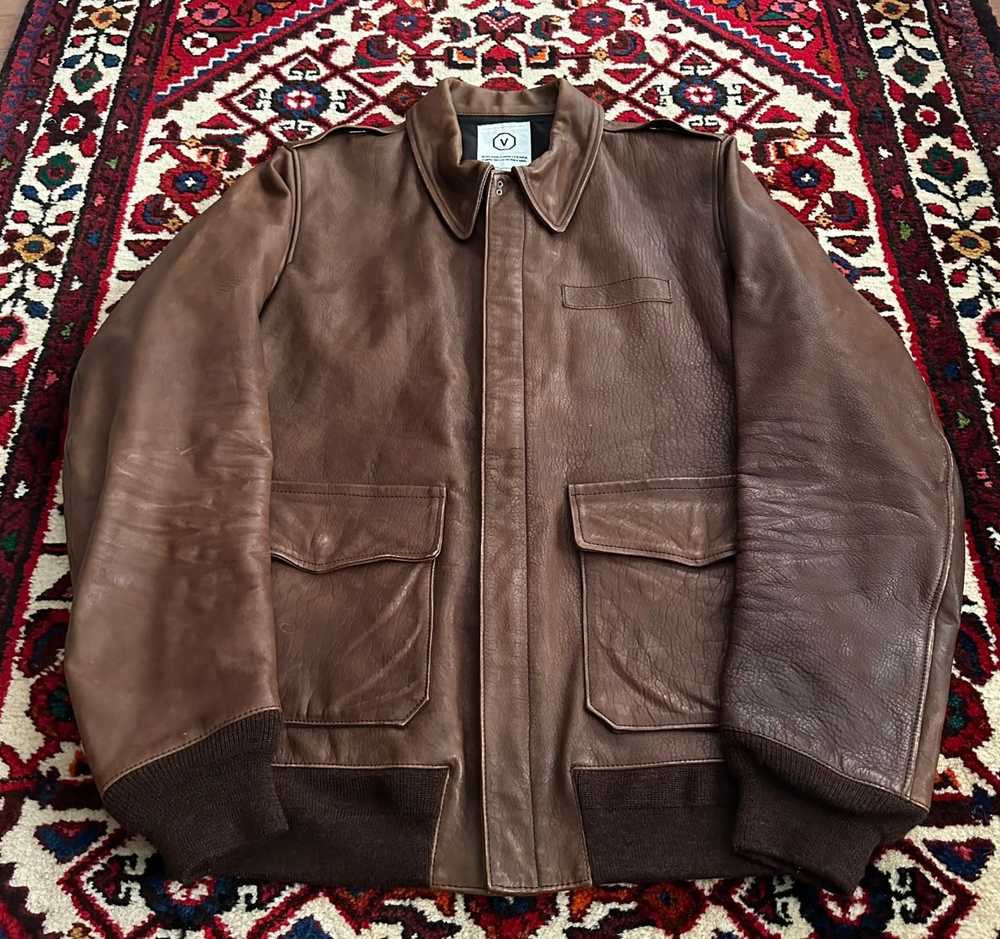 VISVIM ELMENDORF initial V-mark A2 leather jacket - image 3