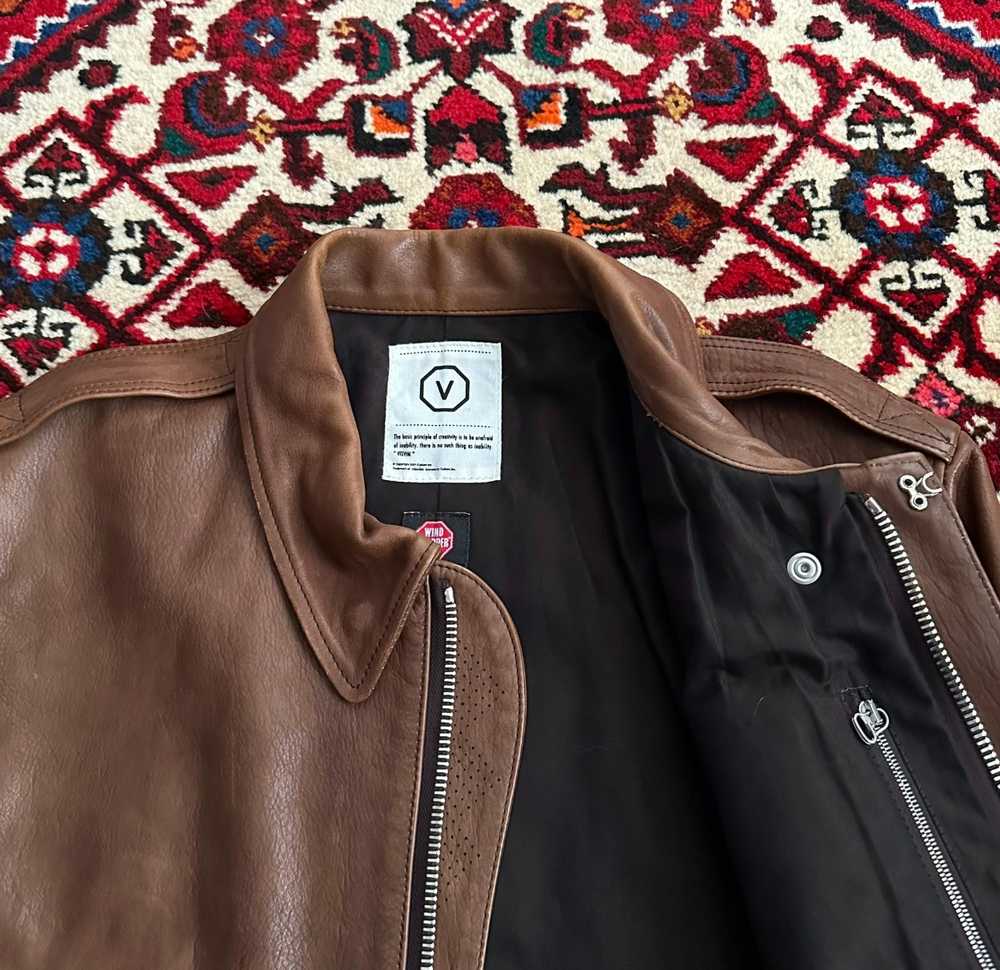 VISVIM ELMENDORF initial V-mark A2 leather jacket - image 5