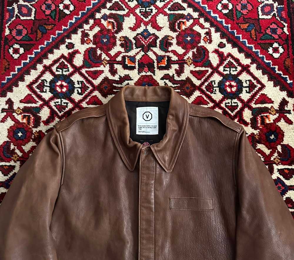 VISVIM ELMENDORF initial V-mark A2 leather jacket - image 6