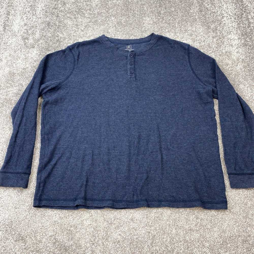 George George Pullover Knit Henley Shirt Men's Si… - image 1