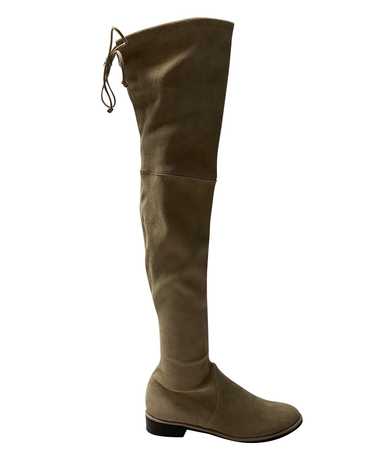 Stuart Weitzman Over-the-Knee Suede Boots with Dra