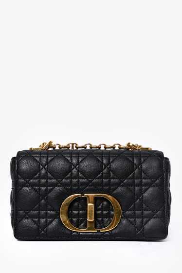 Christian Dior 2022 Black Cannage Leather Small 'C