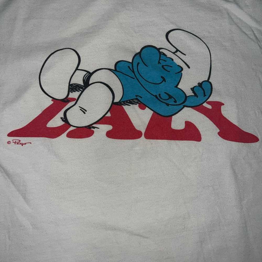 2010 The Smurfs “Lazy” Graphic Ringer Shirt - image 2