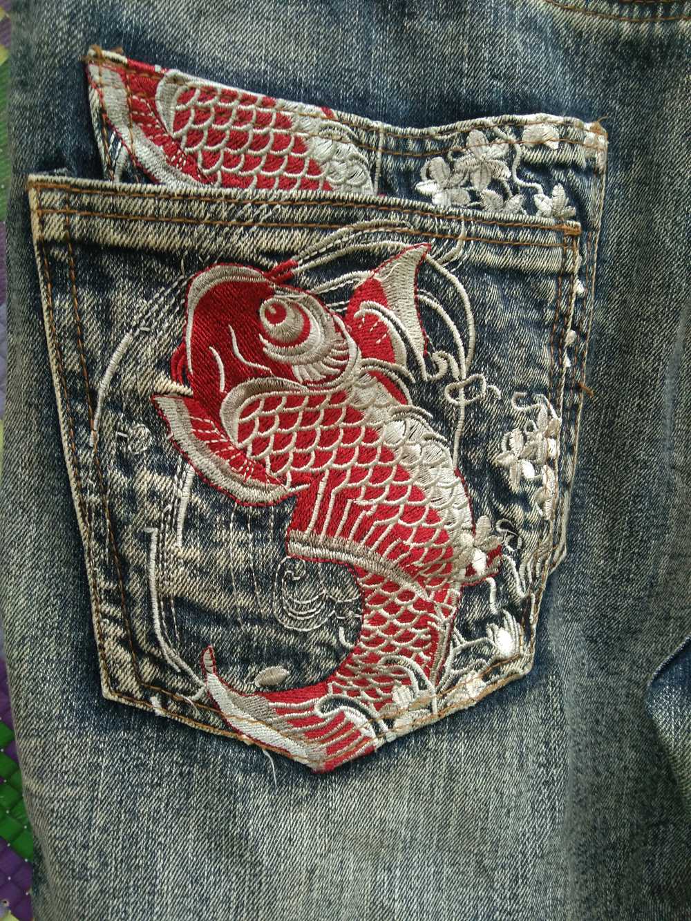 Vintage - VINTAGE SUKAJAN EMBROIDERY FISH KOI & D… - image 5