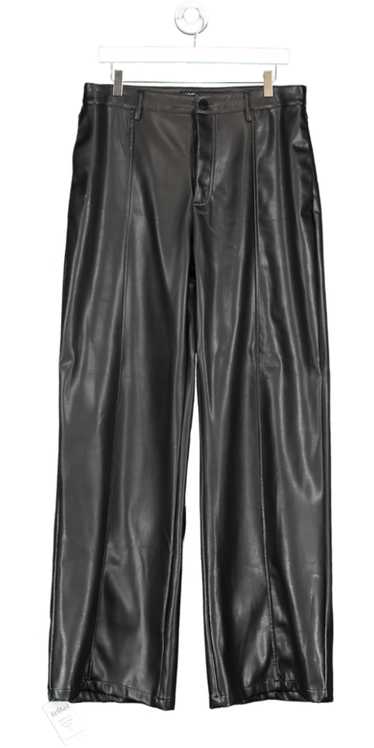 luxe to kill Black Leather Look Wide Leg Trousers 